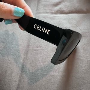 Celine Rectangular Monochroms 02 Sunglasses Black